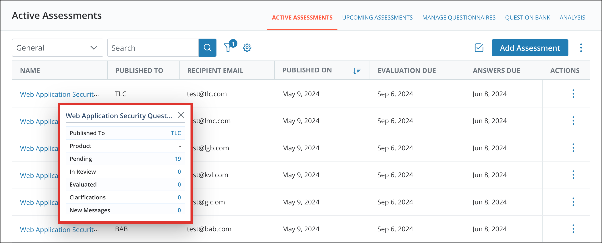 Active Assessments Quick Table Views – Response360