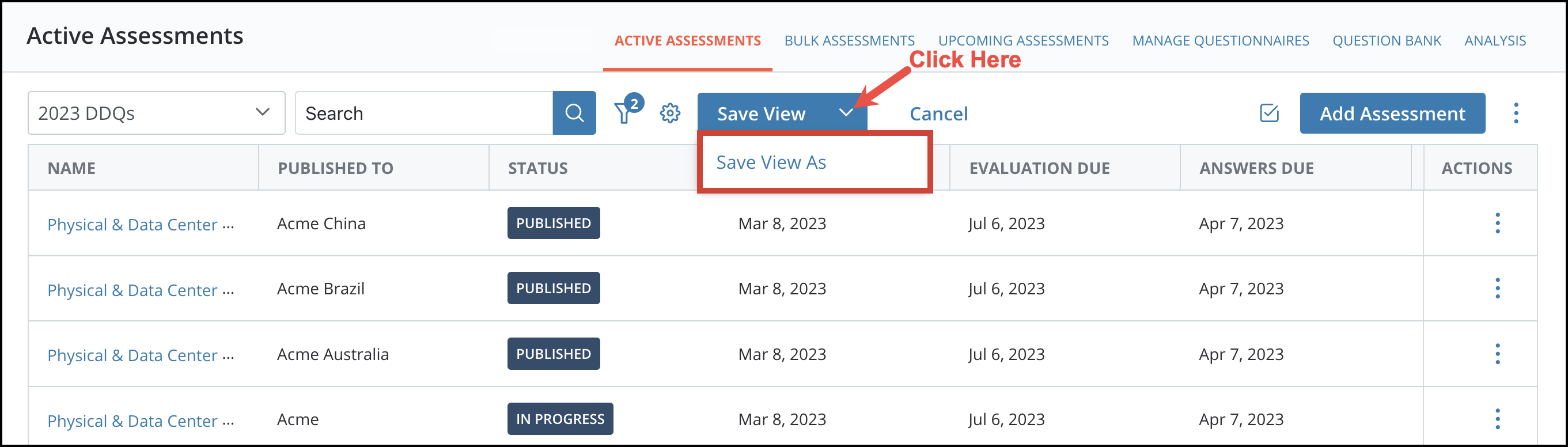 Manage Table Views – Response360