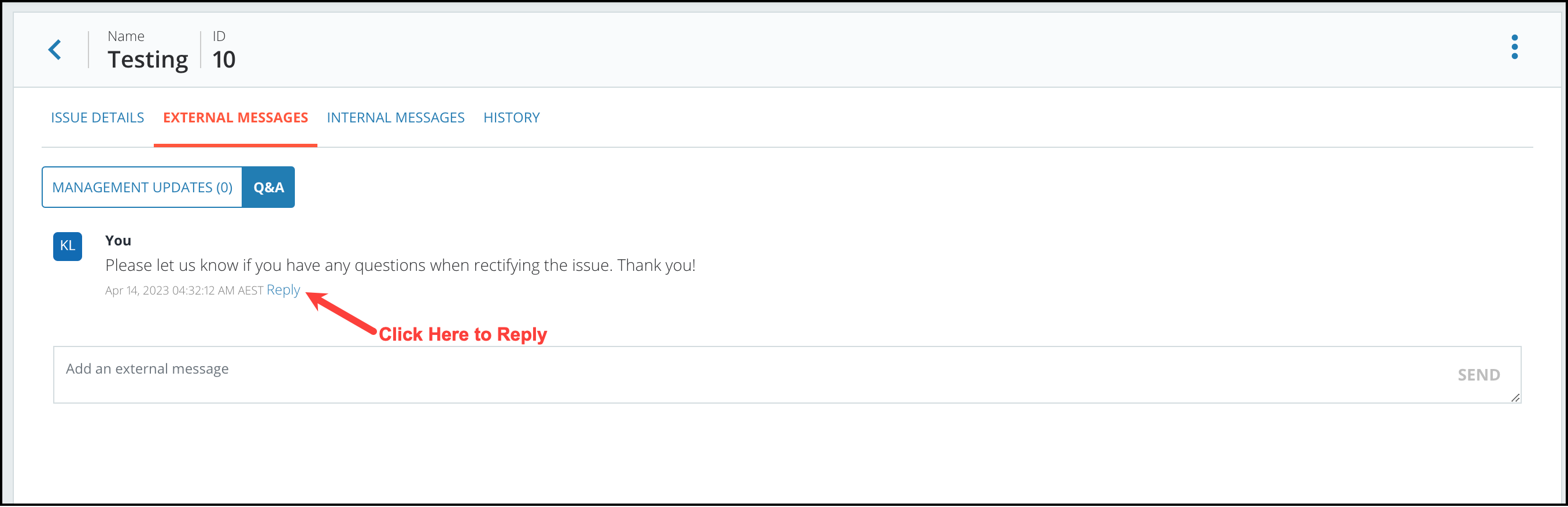External Messaging for Issues 4
