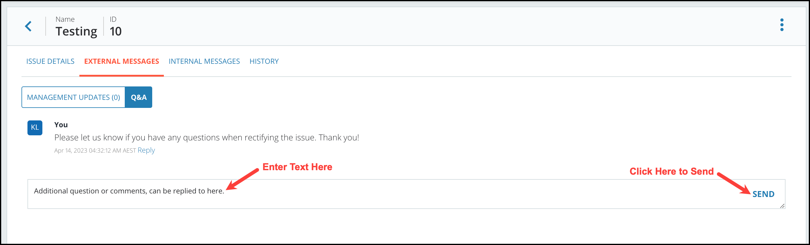 External Messaging for Issues 3