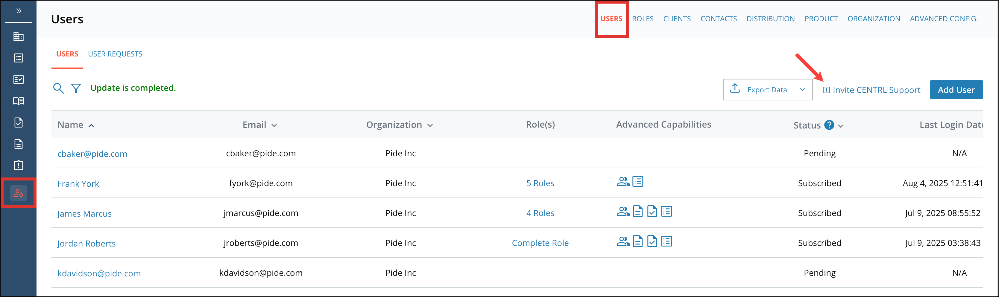 Invite CENTRL Support Into Your Organization 1[R360]