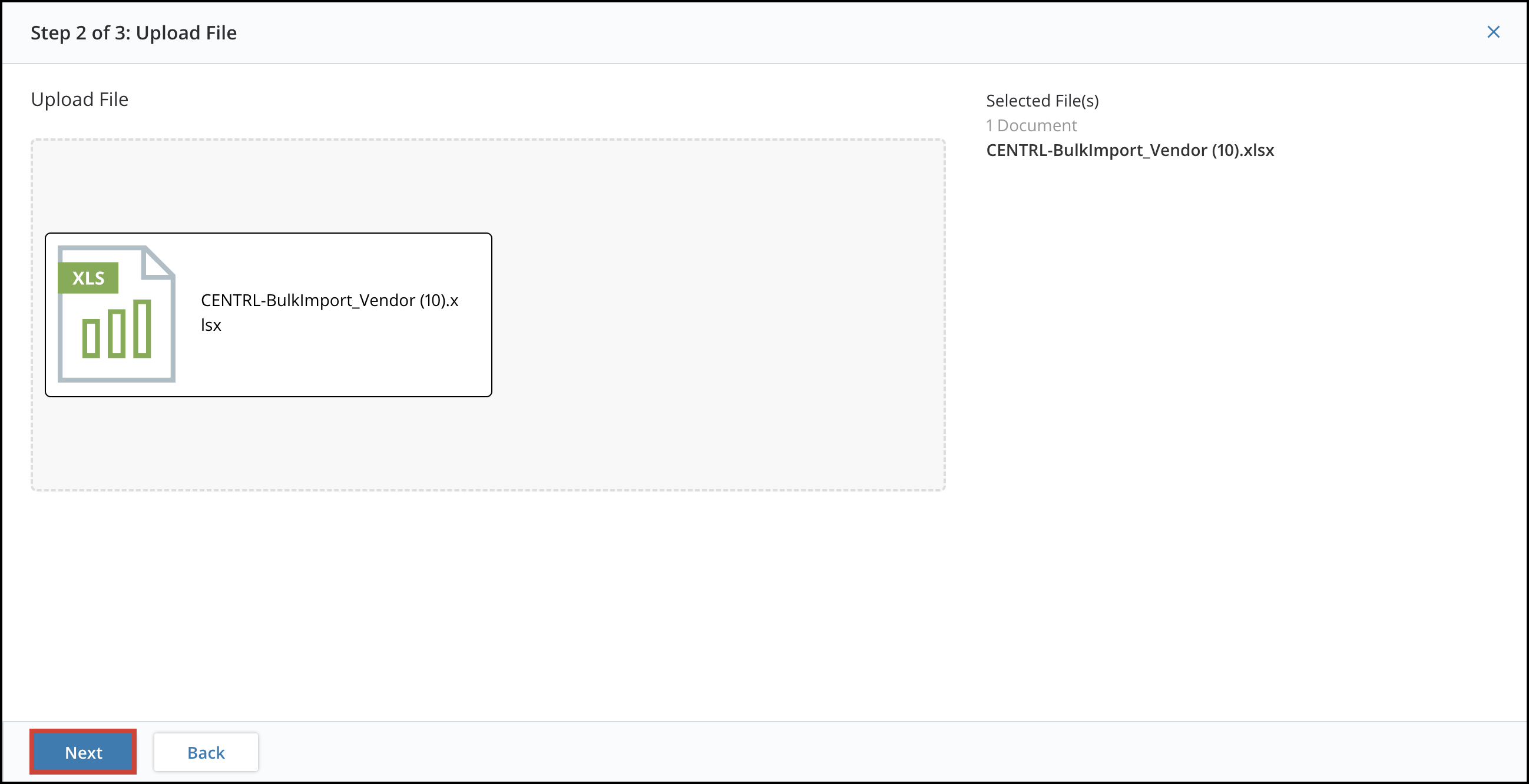Document/File Upload window 3