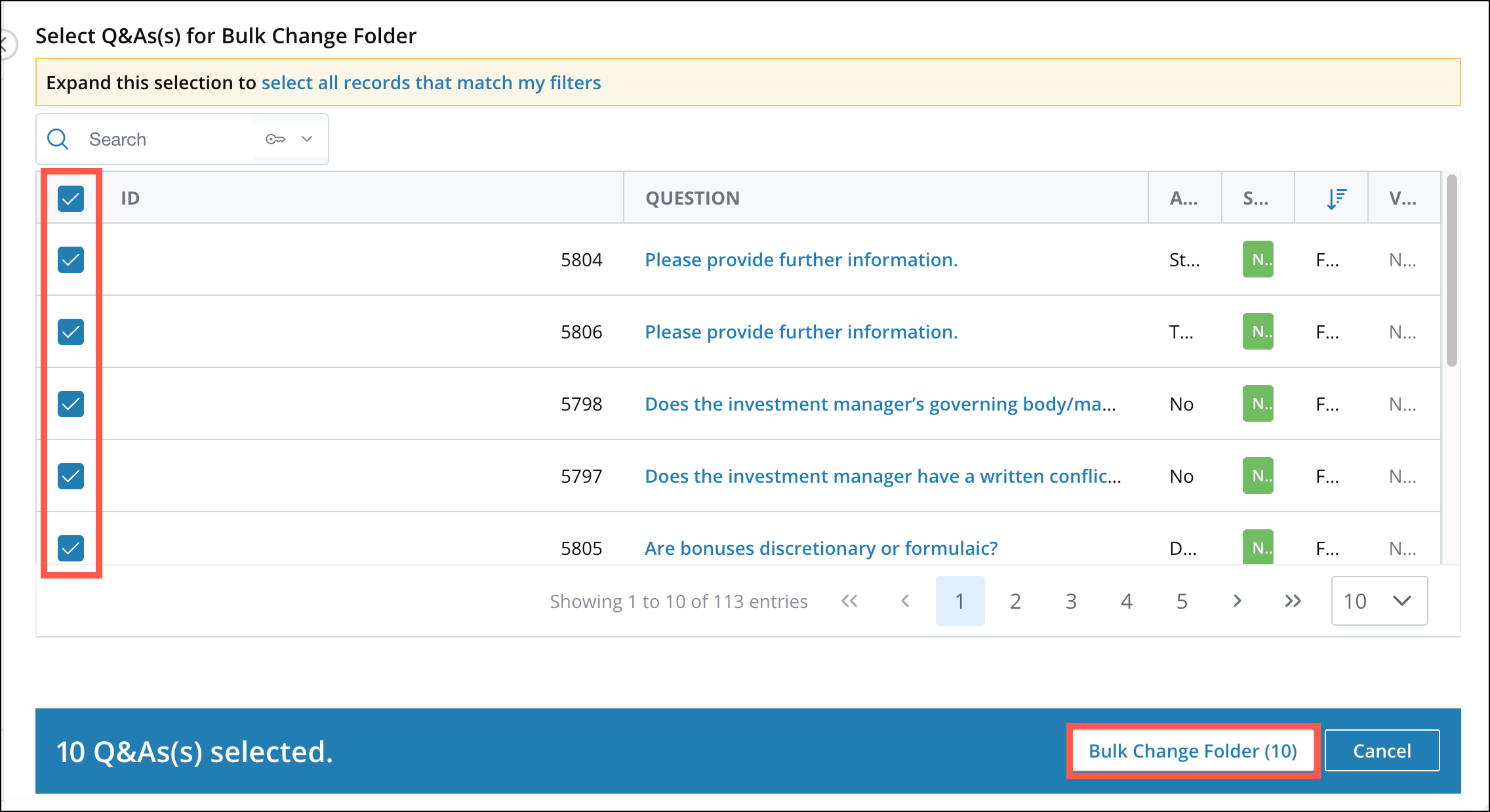 Creating and Managing Answer Library Folders 7