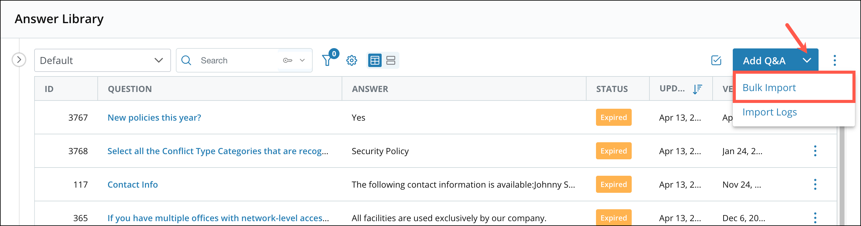 Bulk Import and Export Q&A Records 3[R360]