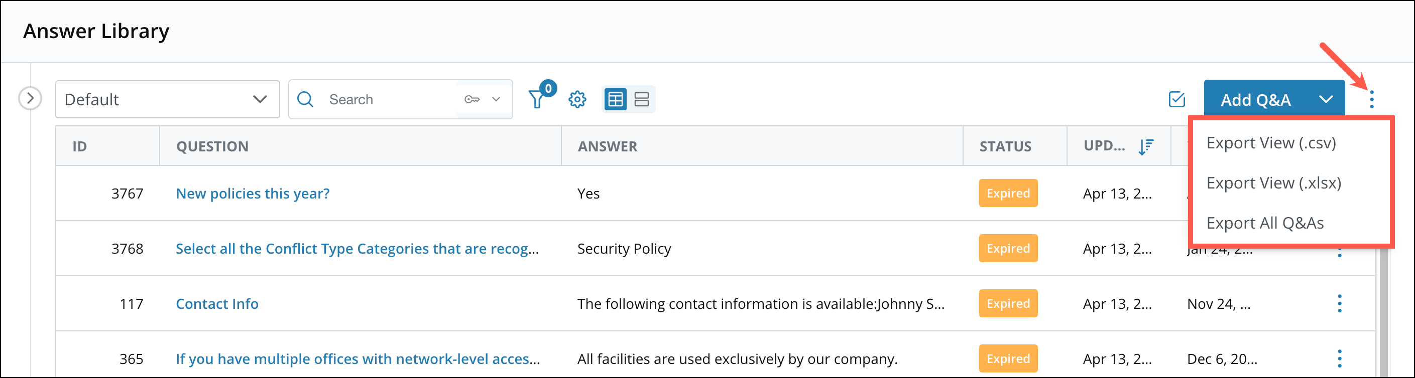 Bulk Import and Export Q&A Records 1[R360]